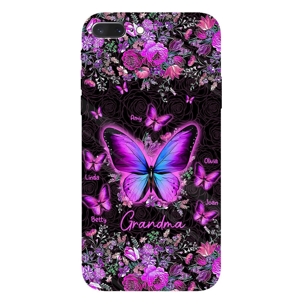 Grandma's Butterflies - Personalized Grandma Full Print Phone Case