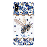 Bee Toile de Jouy - Personalized Bee Full Print Phone Case