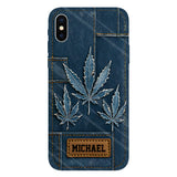 Distressed Denim Marijuanas - Personalized Weed Full Print Phone Case