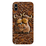 Cute Highland Cow Couple - Personalized Highland Cow Full Print Phone Case