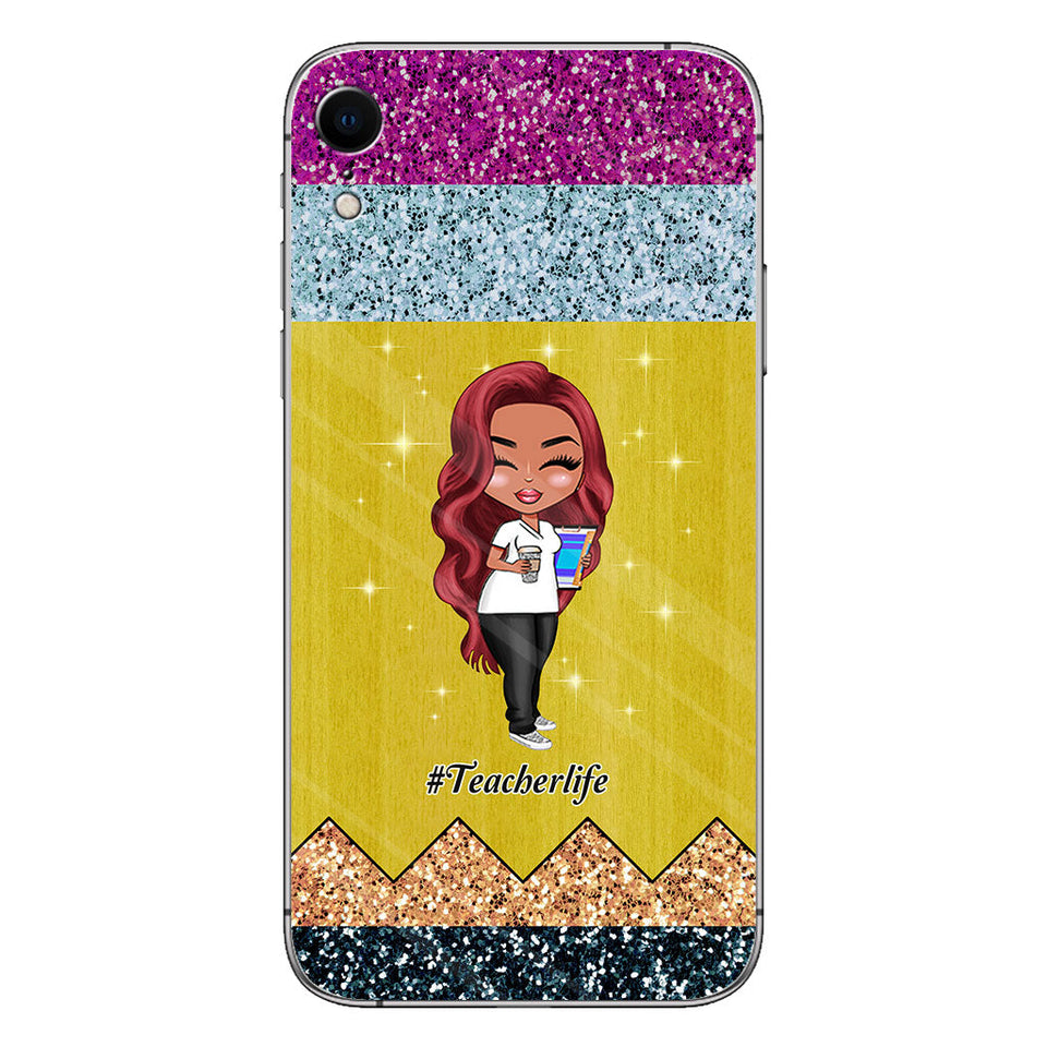 Teaching Is A Work of Heart - Personalized Teacher Phone Case With 3D Pattern Print