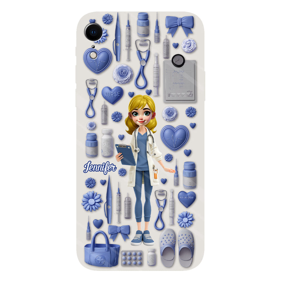 Nursing Is A Work Of Heart - Personalized Nurse Full Print Phone Case