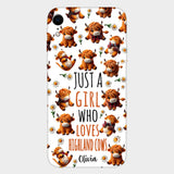 Just A Girl Who Loves Highland Cows - Personalized Highland Cow Full Print Phone Case