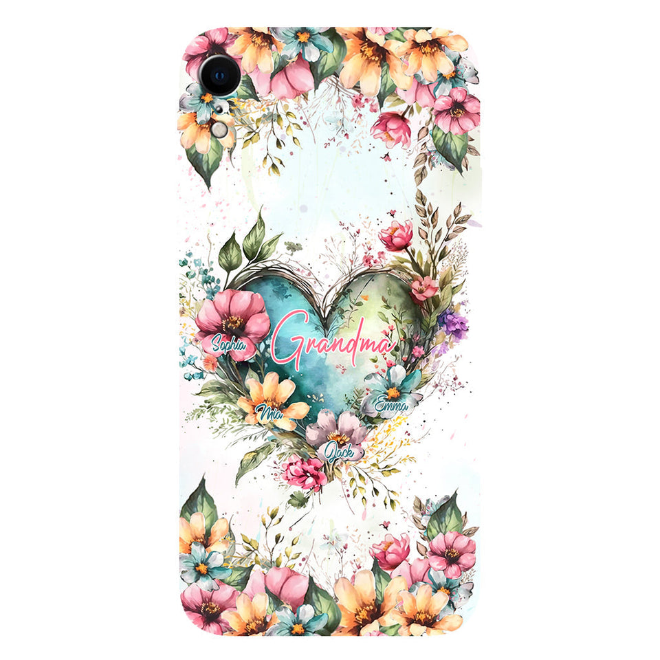 Grandma's Mom's Flowers - Personalized Grandma Full Print Phone Case
