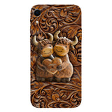 Cute Highland Cow Couple - Personalized Highland Cow Full Print Phone Case
