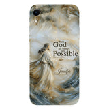 Avec Dieu - Coque de téléphone personnalisée avec impression chrétienne intégrale