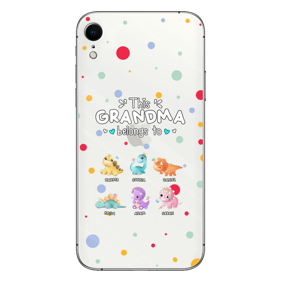This Grandma Belongs To - Gift for grandma, aunt, uncle, grandpa, mom, dad - Personalized Clear Phone Case