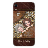Like Mother Like Daughter - Personalized Mother's Day Mother Phone Case With Leather Pattern Print