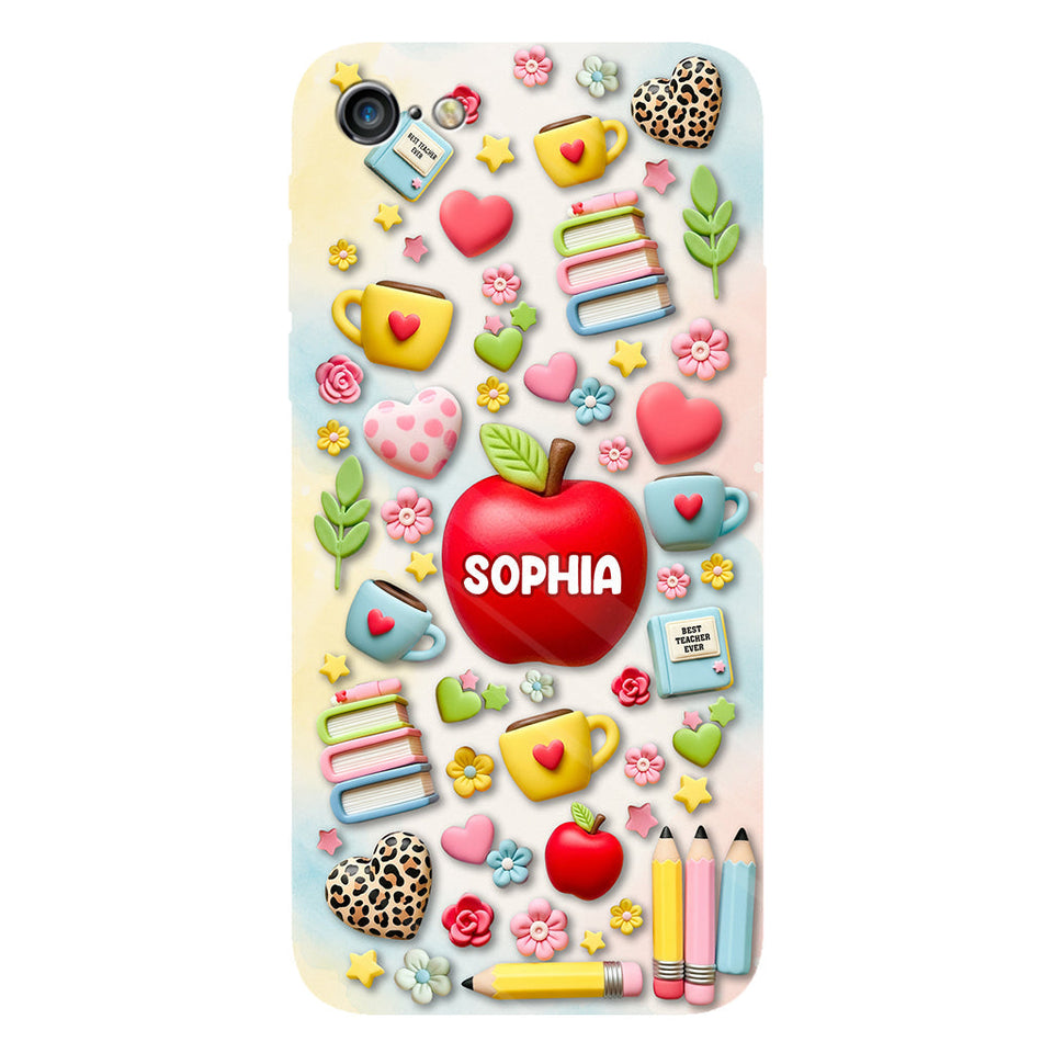 Best Teacher Ever - Personalized Teacher Full Print Phone Case & Phone Grip