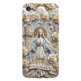Tu es protégé(e) à jamais par Marie - Coque de téléphone personnalisée avec texte chrétien intégral