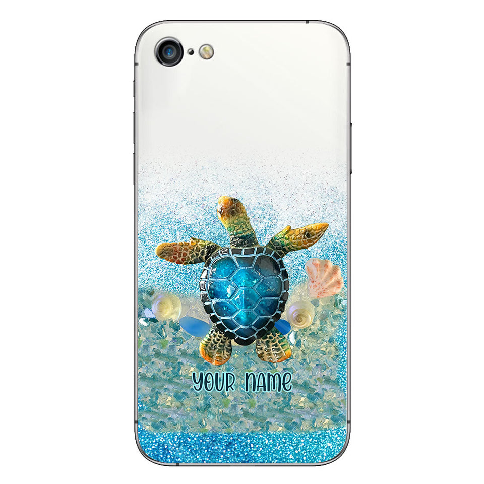 Under The Sea - Personalized Turtle Clear Phone Case