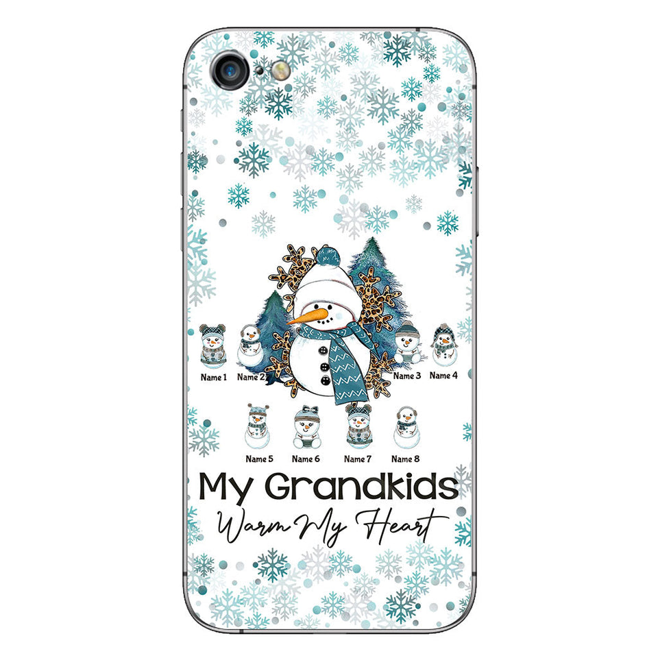 My Grandkids Warm My Heart - Personalized Christmas Grandma Phone Case