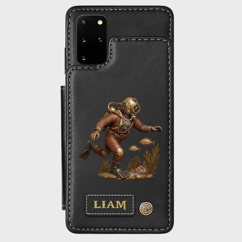 Scuba Diving Lovers Gift - Personalized Scuba Diving Wallet Phone Case