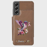 Breast Cancer Awareness Hummingbird - Personalized Breast Cancer Awareness Wallet Phone Case