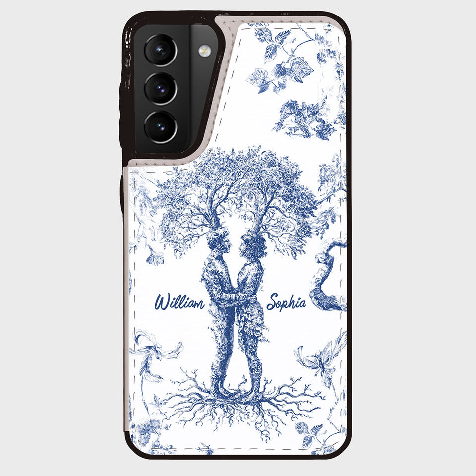 Anniversary Gift Toile De Jouy Style You & Me We Got This - Personalized Couple Foldable Wallet Phone Case
