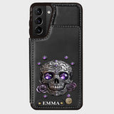 Beautiful Skull And Roses - Personalized Skull Wallet Phone Case