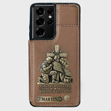 Kneel For The Cross - Personalized Veteran Wallet Phone Case