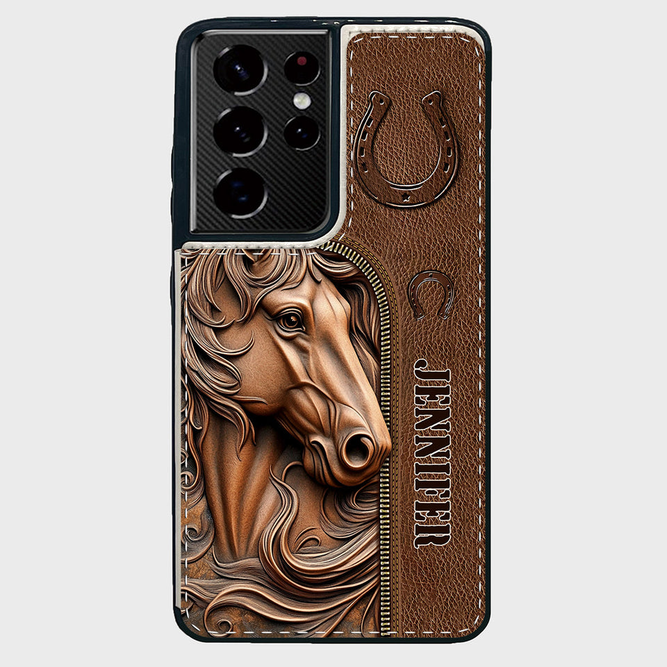 Easily Distracted By Horses - Personalized Horse Foldable Wallet Phone Case