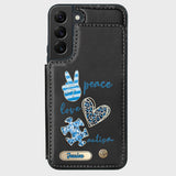 Sensibilisation à l'autisme - Étui portefeuille personnalisé pour téléphone portable