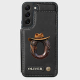 Western Style Name Initial Letter - Personalized Cowboy/Cowgirl Wallet Phone Case