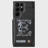 Skull Name Initial Letter - Personalized Skull Wallet Phone Case