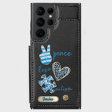 Sensibilisation à l'autisme - Étui portefeuille personnalisé pour téléphone portable