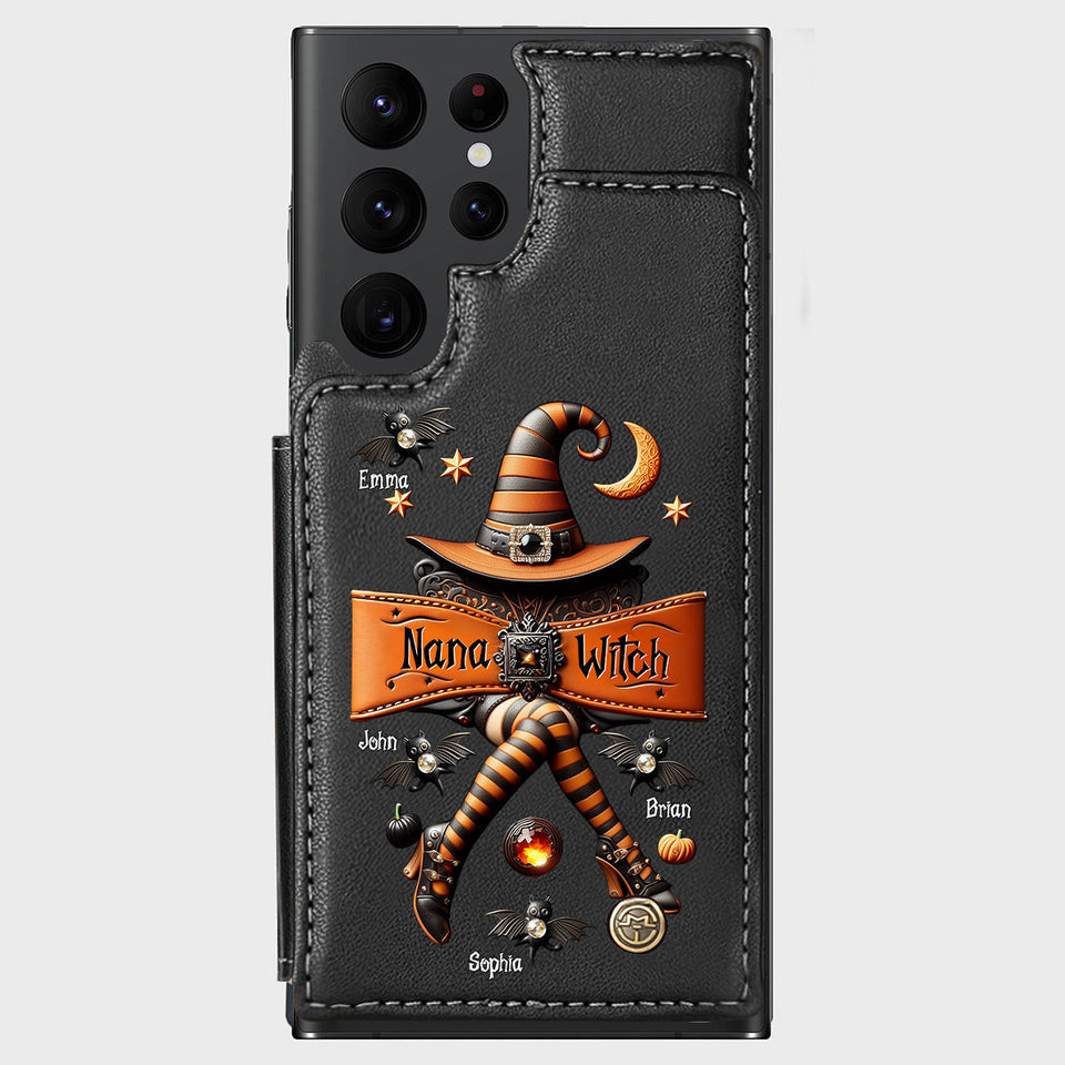Halloween Gift For Grandma, Mama Witch - Personalized Mother Wallet Phone Case