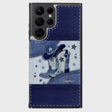 Cowgirl Boots - Personalized Cowgirl Foldable Wallet Phone Case