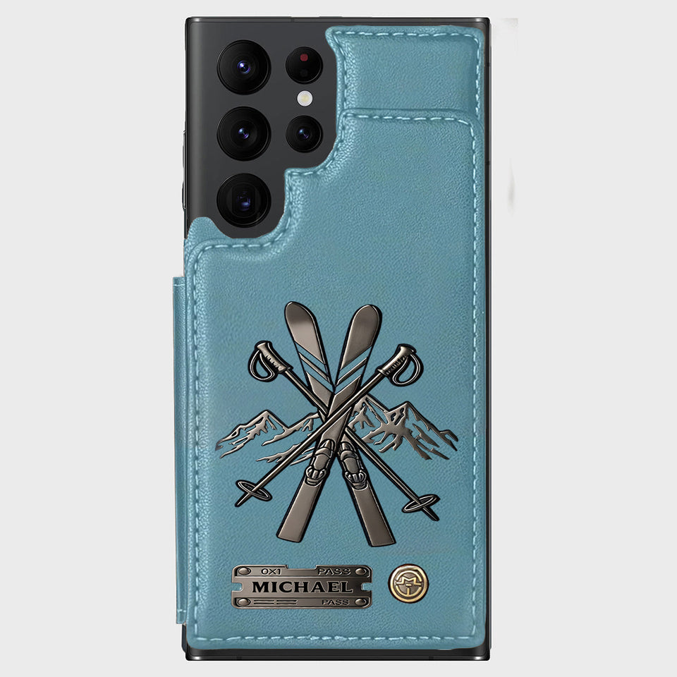 Love Skiing - Personalized Skiing Wallet Phone Case