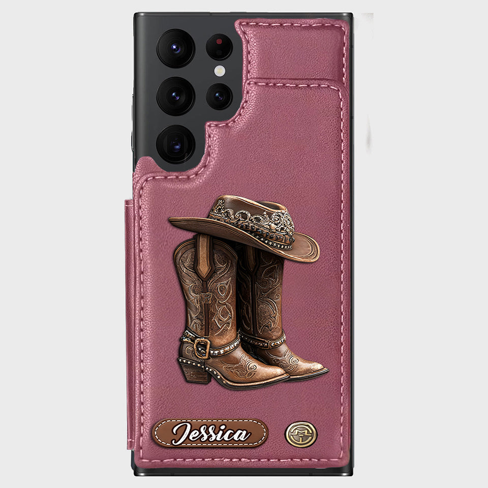 Western Spirit - Personalized Cowgirl Wallet Phone Case