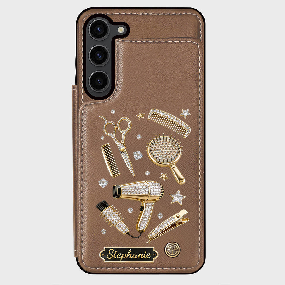 Hairdresser Scissors Salon Decor - Personalized Hairdresser Wallet Phone Case