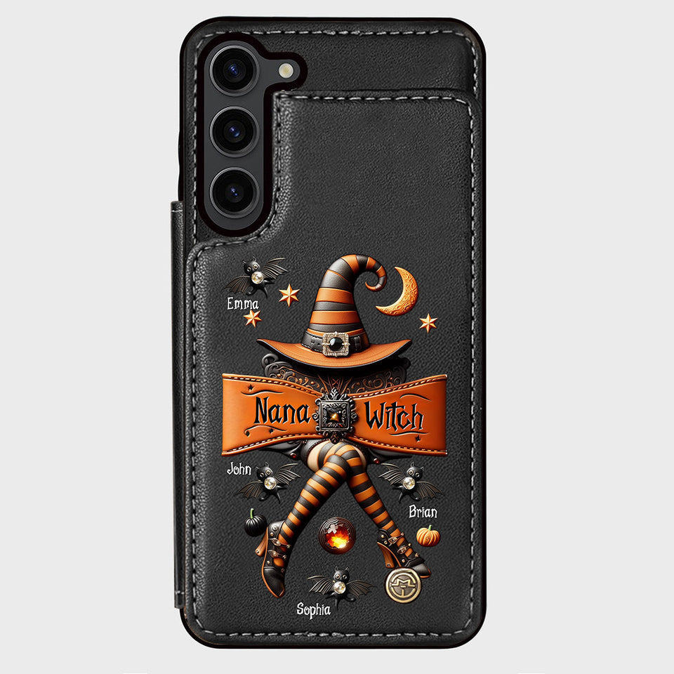 Halloween Gift For Grandma, Mama Witch - Personalized Mother Wallet Phone Case