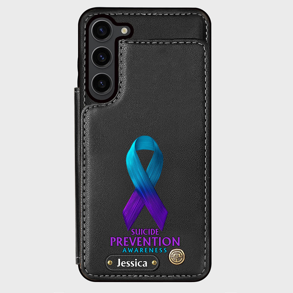Vous comptez - Étui portefeuille personnalisé pour téléphone portable, conçu pour la prévention du suicide
