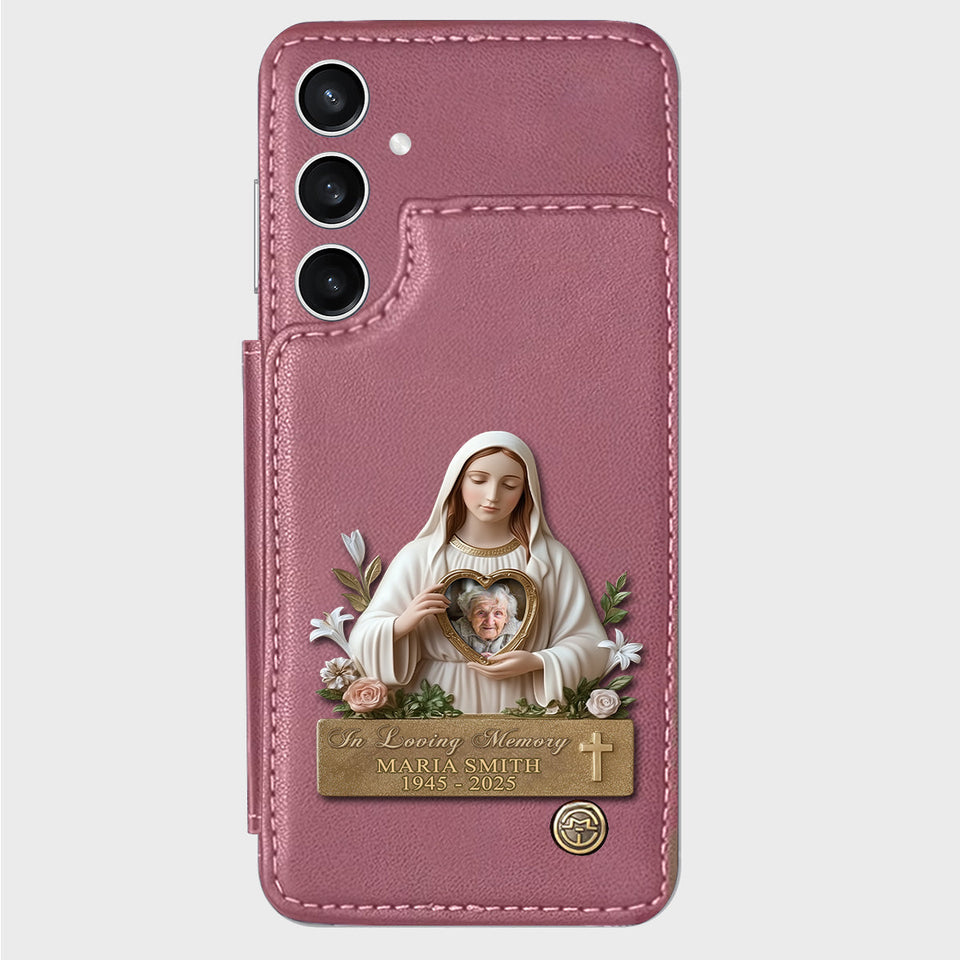Virgin Mary Memorial - Personalized Memorial Wallet Phone Case