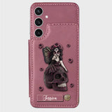 Beautiful Gothic Fairy Girl - Personalized Skull Wallet Phone Case
