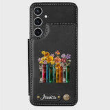 Books And Flowers - Personalized Book Wallet Phone Case