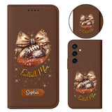 Glitter Football - Personalized Football Wallet Phone Case With Strap