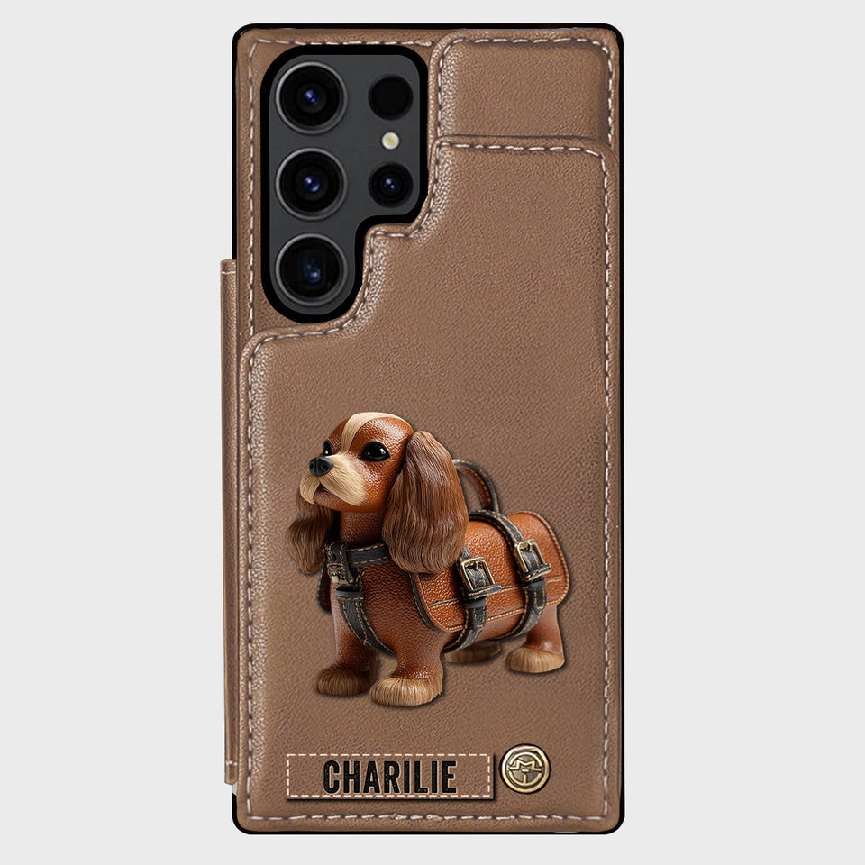 Cute Cavalier King Charles Spaniel - Personalized Dog Wallet Phone Case