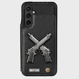 Crossed Pistols - Personalized Tactical equipment Wallet Phone Case