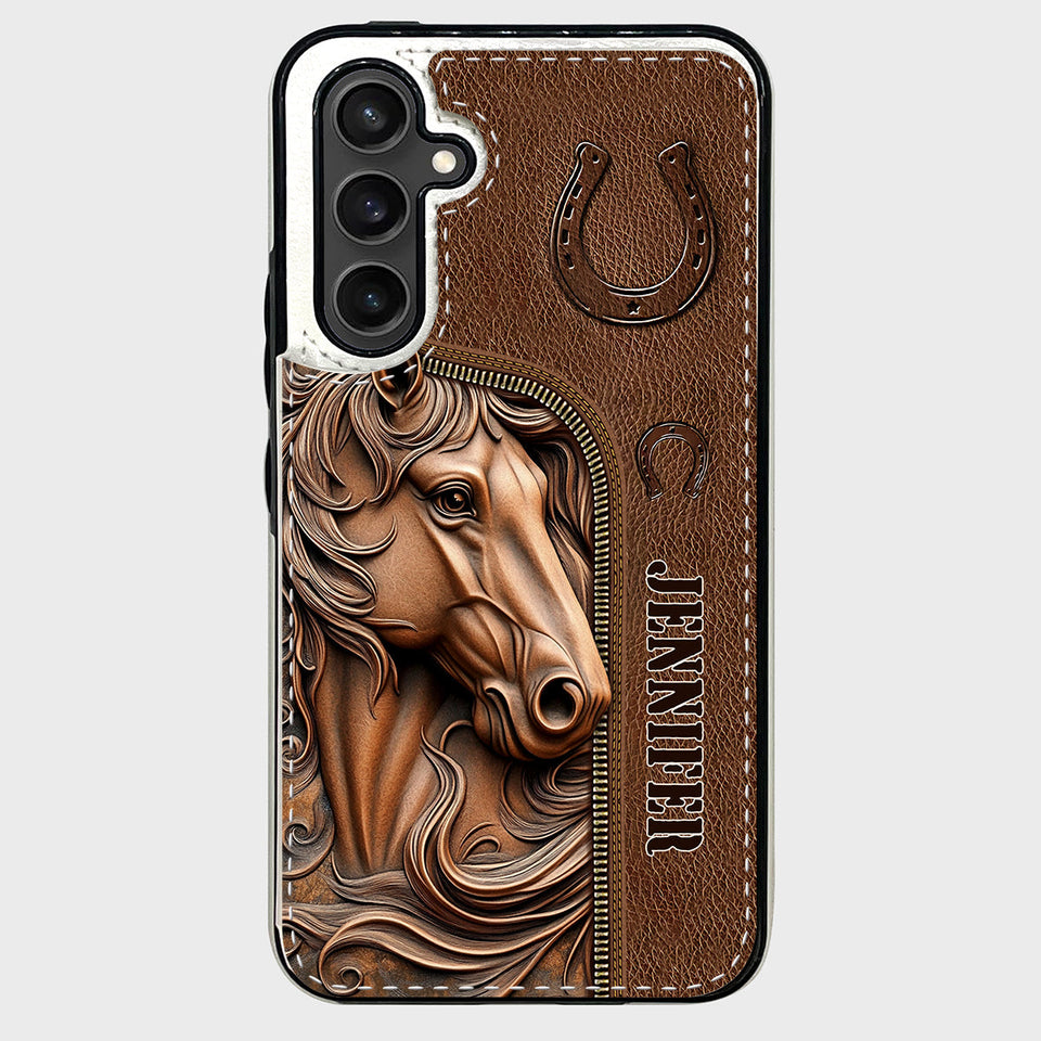 Easily Distracted By Horses - Personalized Horse Foldable Wallet Phone Case