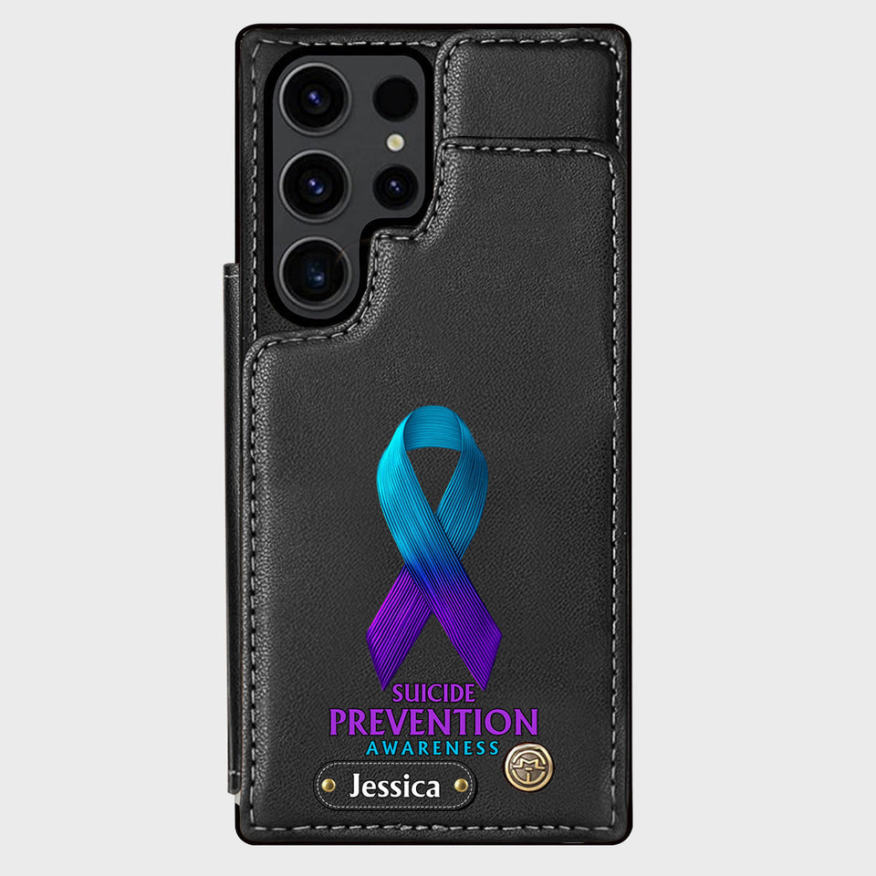 Vous comptez - Étui portefeuille personnalisé pour téléphone portable, conçu pour la prévention du suicide