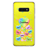 Colorful Heart Of Grandma Mother - Gift for grandma, grandma, mom - Personalized Clear Phone Case