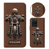 Never Underestimate An Old Man With A Motorcycle - Personalized Biker Wallet Phone Case With Strap