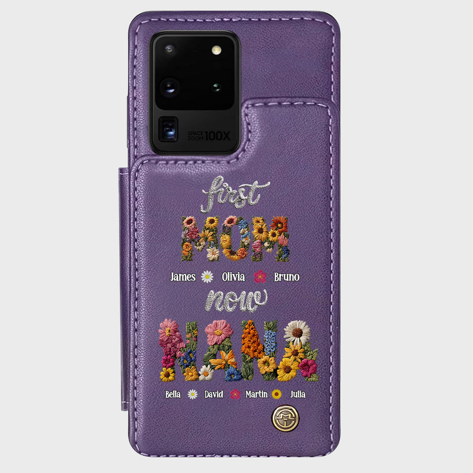 First Mom Now Grandma - Personalized Grandma Wallet Phone Case