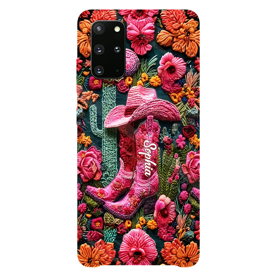 Pink Cowgirl - Personalized Country Girl Full Print Phone Case