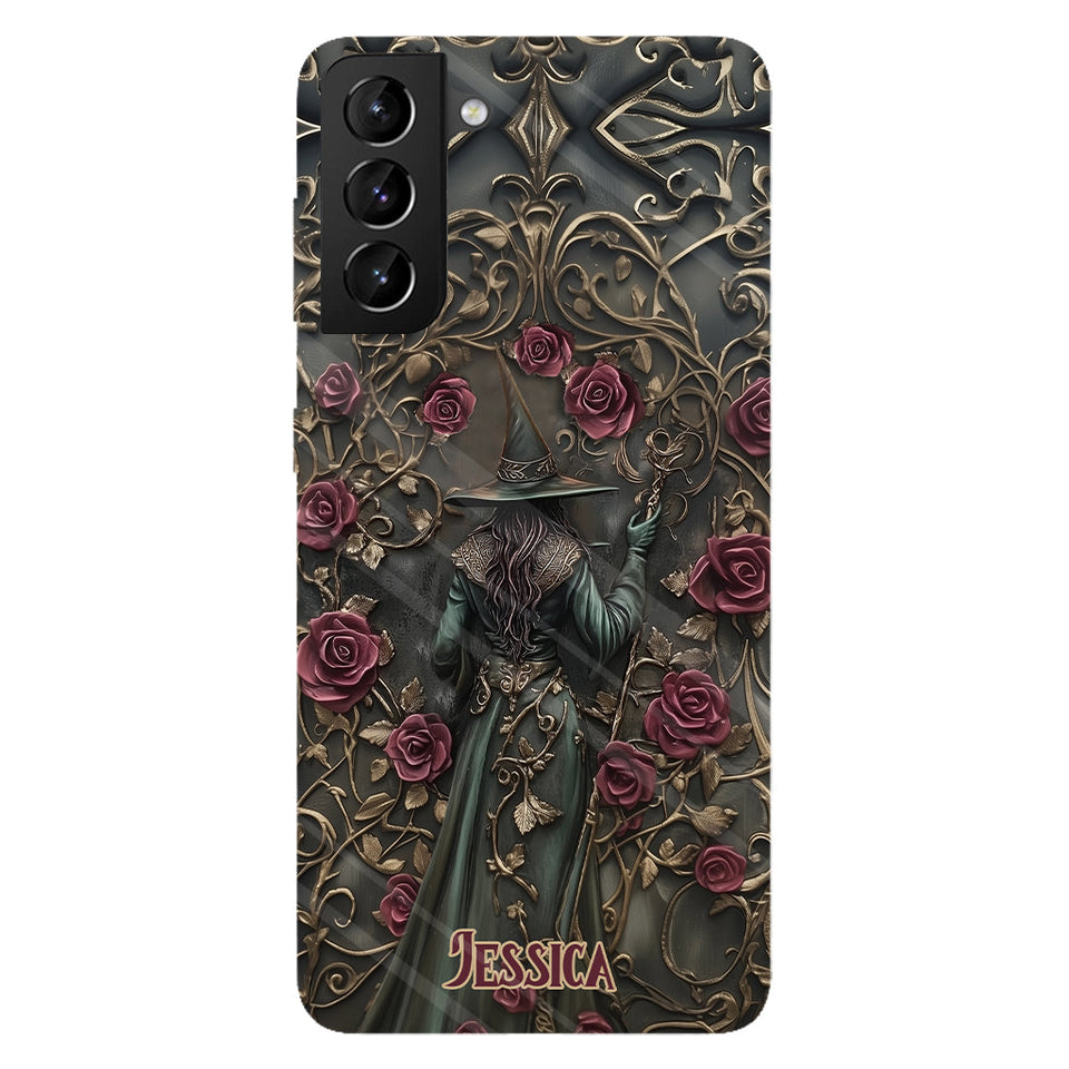 Beautiful Witch And Roses - Personalized Witch Full Print Phone Case