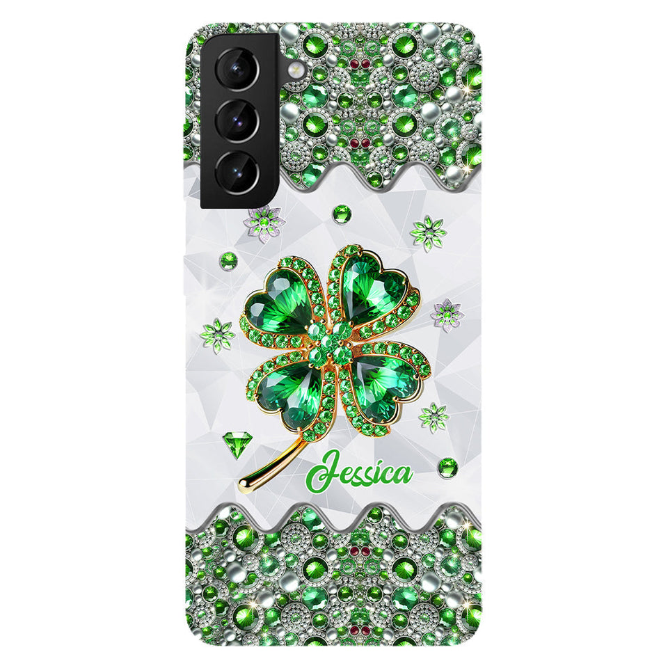 Lucky Four-Leaf Clover - Personalized Saint Patrick's Day Full Print Phone Case