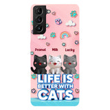 Life Is Better With A Cat - Personalized Cat Full Print Phone Case