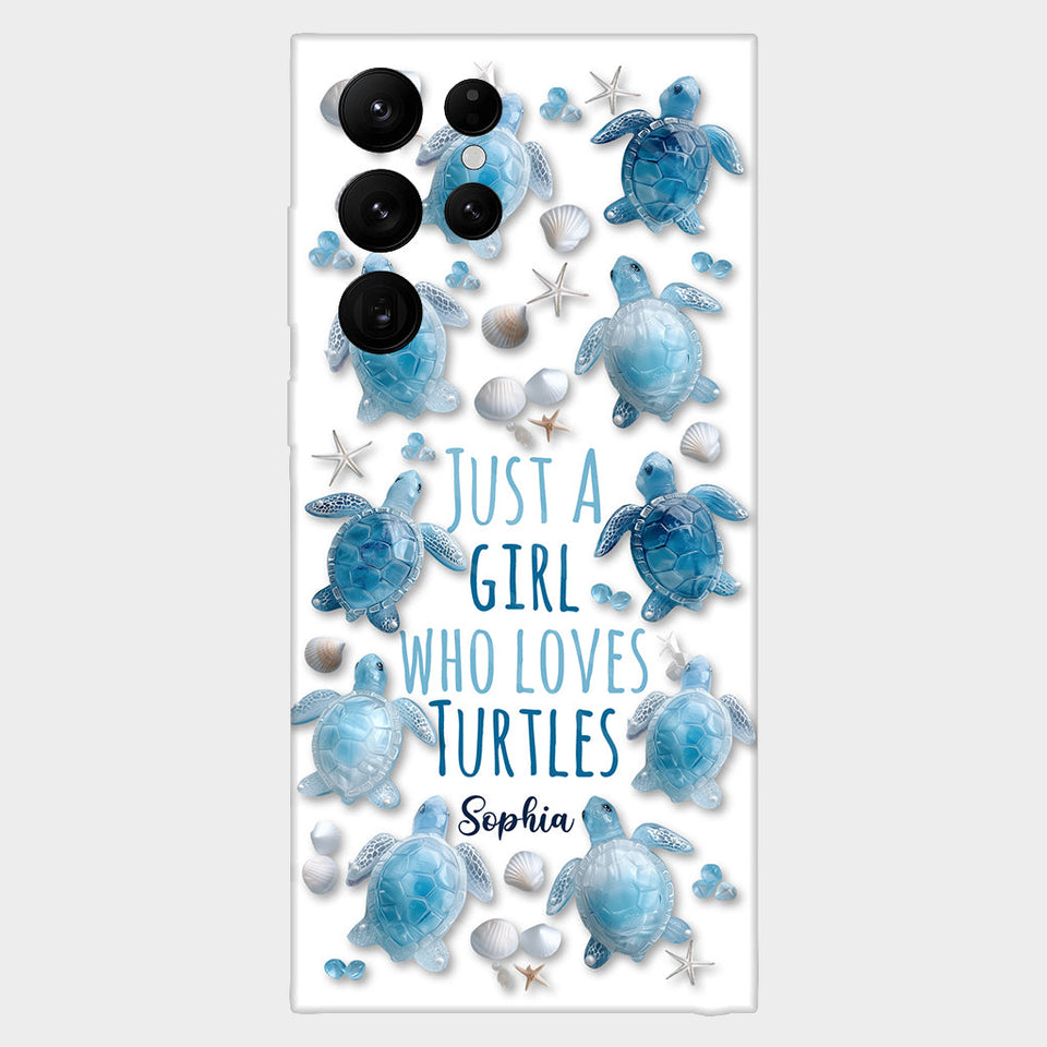 Just A Girl Who Loves Turtles - Personalized Turtle Full Print Phone Case