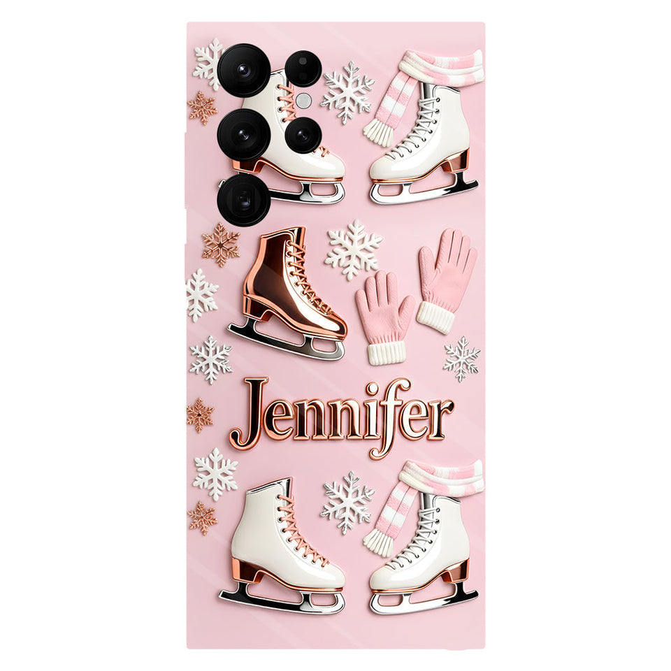 Ice Skating Makes Me Happy - Personalized Ice Skating Full Print Phone Case